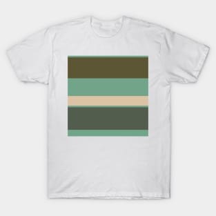 An unthinkable impression of Camo Green, Beige, Grey/Green, Oxley and Gunmetal stripes. T-Shirt